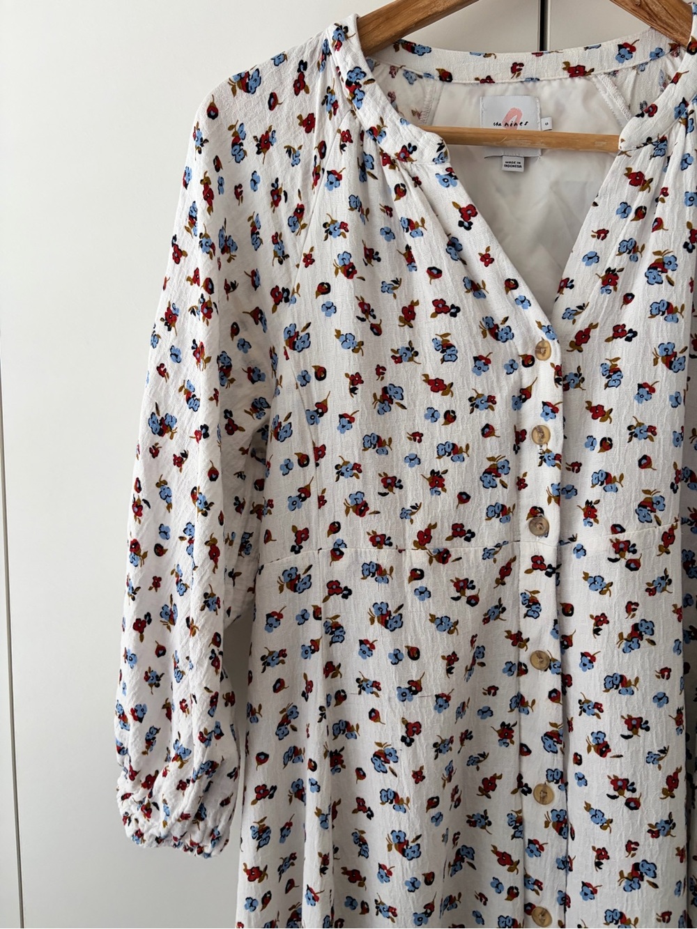 Hatch White Midi Dress with Navy & Red Floral Print - Picture 7 of 9